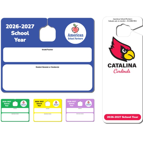 Free elementary school supplies Florida - Custom Car Rider Dismissal Tags