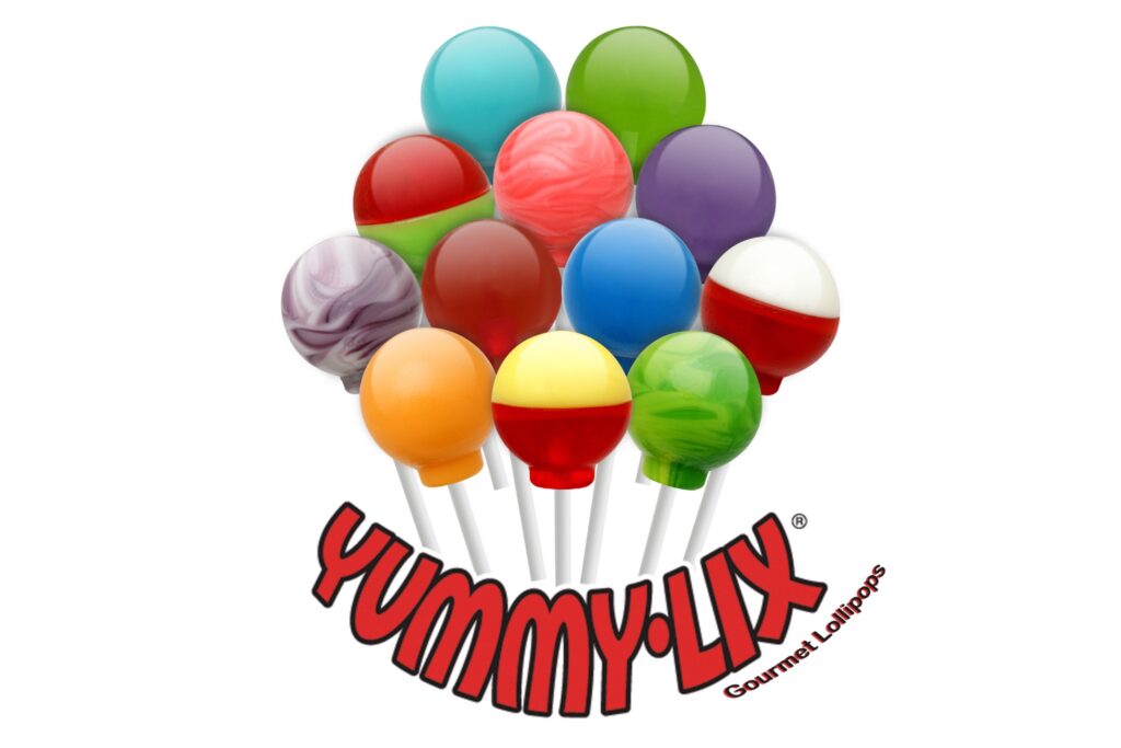 A vibrant display of gourmet and seasonal shaped lollipops for a high-profit school fundraising campaign.