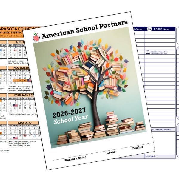 Free elementary school supplies Florida - TB&D Student Planners 2026-2027