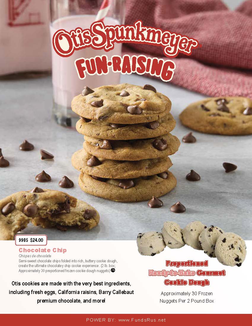 Otis Spunkmeyer Specialty Cookie Dough Varieties - Fundraising Catalog Page