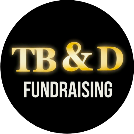TB&D — Three Boys & A Dog school fundraising circle logo.
