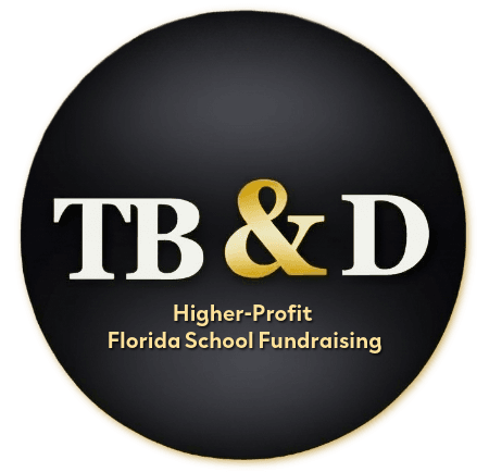 TB&D — Three Boys & A Dog school fundraising circle logo.