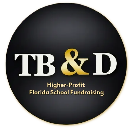 TB&D — Three Boys & A Dog school fundraising circle logo.